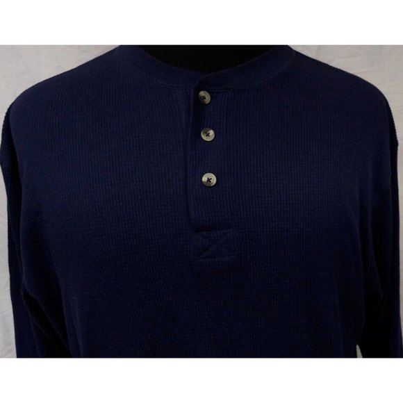 CE Schmidt Workwear Mens Medium Blue Waffle Knit Henley Thermal Shirt - Picture 4 of 11